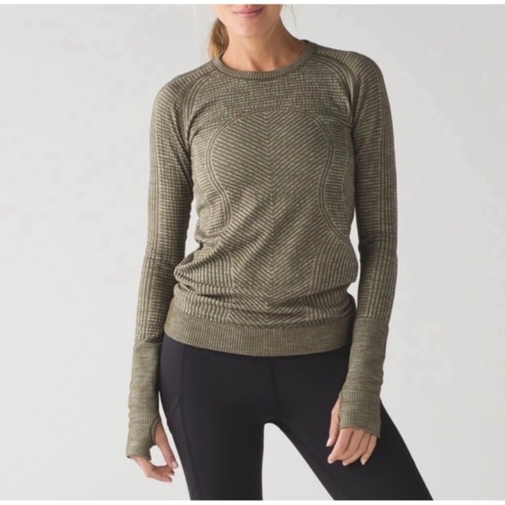 Lululemon Restless Pullover Tee Size 4 Heathered Military Green